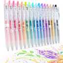 Glitter Gel Pens, 16 Pack Colored Glitter Pens, 0.7mm Retractable Colorful Sparkle Gel Markers, Sparkly & Pastle Colors, Tween Teen Girl Gifts Trendy Stuff for Journaling Coloring Art Supplies