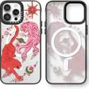 Magnetic for iPhone 13 Pro Magsafe Case Cute Aesthetic - Durable Fashion Funny Phone Case - Girly Tiger Pattern Print Cover Design for Woman Girl 6.1 inches Black