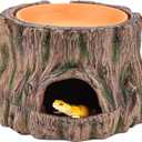 IBWell 3 in1 Reptile Hides and Caves with Detachable Base, Reptile Hideout Leopard Gecko Hide and Crested Gecko Food Dish Humid Hide for Lizard Tank Gecko Tank Accessories