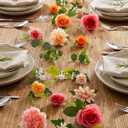 6 Pcs 35.4 ft Artificial Flower Garlands Hanging Wildflower Vines for Wedding Arch Decor Floral Backdrop Wall Fake Flowers for Bridal Shower Home Garden Party Decorations
