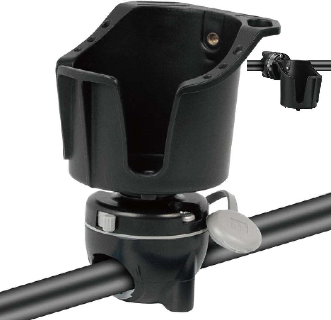 HITORHIKE Boat Cup Holder with Mount 2 Ways to Use Multifunctional Pontoon Cup Holders for Boats Rail Mount，Perfect for Fishing Lures,Knife and Other Accessories (Cup Holder x1+Rail Mount x1)
