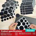 Tikfoam Heavy Duty Hook and Loop Strips with High Adhesive, and Square Circle, Strong Mounting Tape for Home, Outdoor or Office Use, Black 72 Sets