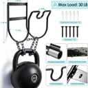 Hose Hanger Wall Mount, Metal Garden Hose Holder with Nozzle Groove for Outside Inside Water Hoses Extension Cords Air Lines, Black, 1 Pcs
