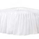 Biscaynebay Wrap Around Bed Skirts for Queen Beds 22" Long Drop, Adjustable Elastic Dust Ruffles Easy Fit Wrinkle Resistant Silky Luxurious Fabric Machine Washable