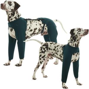 ROZKITCH Dog Surgery Recovery Suit to Prevent Licking, Elbow and Knee Protection for Four Legs, Prevents Pet Wounds from Biting, Dog Cone Collar Alternative, Waterproof Abrasion Resistant Green XL (XL(Back:18.90-21.65"))