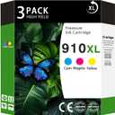 910XL High Yield Ink Cartridges Combo Pack (Black/Cyan/Magenta/Yellow 4Pack) Compatible for HP 910XL HP910 HP910XL Replacement for Office Jet Pro 8020 8025 8028 8010 OfficeJet 8015 8022 Printers