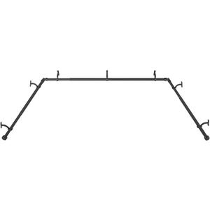 Mayrhyme Black Bay Window Curtain Rods with Aluminum End Cap Finials and Brackets, Adjustable 32-86 Inch Center Rod for windows (20-82’’), 32-58 Inch Side Rods for windows (20-54’’), 1 Inch Diameter