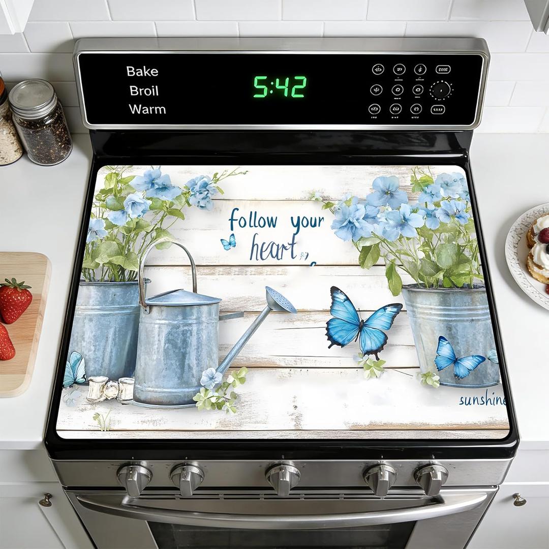 Stove Top Covers for Electric Stove: Heat Resistant Protector Glass Stove Top Expands Counter Space, Stylish Kitchen Decor (G253991)