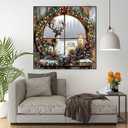 2 x Christmas Deer Diamond Paintings Kits for Adults, Christmas Scenery Diamond Art Kits Full Drill Diamond Dots Paint with Diamonds Candle Gem Arts and Crafts for Beginner Adults Home Wall Decor (ZL019)