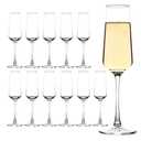 Champagne Glasses Set of5 , Elegant Champagne Flutes, Modern Sparkling Wine Glasses for Home Bar, Wedding, Anniversary, 7.5 oz, Clear