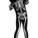 Cupohus' Unisex Jumpsuit - Scary Black and White Halloween Jumpsuit Costume compatible for cos like Skeleton, L