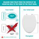 Elongated Toilet Seat Risers for Seniors, 2.5 Inch Elevated Toilet Seat with Slow Close, Non-Slip Raised Toilet Seat, 18.5" Fit for Elongated Toilet, White