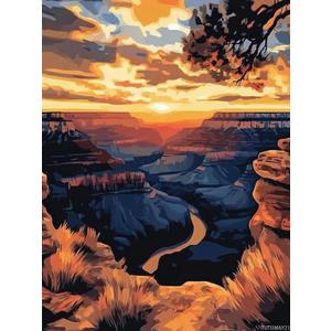 TUTUMAY21 DIY 5D Canyon Diamond Painting, National Park Diamond Art Kit Full Diamond with Number Kits Home and Kitchen Wall Decoration Gift Crafts 12x16inch