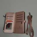 Crossbody Wallet Case Compatible with Samsung Galaxy S21 Ultra 5G RFID Blocking 10-Card Holder Soft PU Leather Magnetic Snap Strap Zipper Pocket Phone Case Fit for Galaxy S21 Ultra - Rose Gold