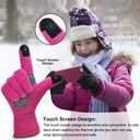 Arcweg Kids Thermal Polar Fleece Touchscreen Gloves for Boys & Girls - Anti-Slip, Warm, Insulated Outdoor Gloves (XL-XXL 9-10 years old, Rose Red)
