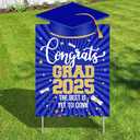 KatchOn, Congrats Grad Yard Sign - 16x10 Inches | Blue and Gold Class of 2025 Congrats Yard Sign | Graduation Party Decoration | Congrats Grad Lawn Signs for Graduation Decorations 2025