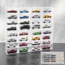 Display Case for 32 Hot Wheels, Matchbox Cars, Display Case Wall Mount, Transparent Storage Case for 1/64 Diecast Cars, Wall Hanging, Stackable, Clear, Dustproof