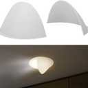 4-Pack Stick-On Half Shades for Recessed Ceiling Lights Glare Blocker & Light Diffuser Covers, Easy Installation, White