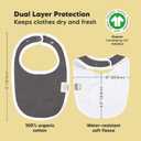 8-Pack Organic Baby Bibs for Boys, Girls - Soft Cotton Drooling and Teething Bibs for Baby Girl & Boy, Extra Absorbent, Easy to Clean & Put On for Toddler, Newborn, Infant 0-24 Months (Basics)