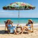 LOTTAFUN Portable Beach Umbrella 6ft Lightweight Adjustable Outdoor Patio and Beach Umbrella Sun Shade with Sand Anchor & Carry Bag, Outdoor Folding no Tilt.