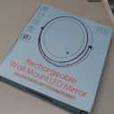 Rocollos Rechargeable Wall Mounted Lighted Makeup Mirror Chrome, 8 Inch Double-Sided LED Vanity Mirror 1X/10X Magnification,3 Color Lights Touch Screen Dimmable 360Swivel 13 Inch Extendable