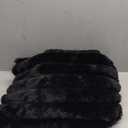 Cozy Bliss Faux Fur Throw Blanket for Couch, Cozy Warm Plush Striped Blanket for Sofa Bedroom Living Room, 50 * 60 Inches Black