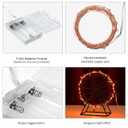 Mini Halloween Fairy Lights Battery Operate, 4 Pack Copper Wire Night Lights 3*AAA Battery Powered Led Starry Fairy String Lights for Bedroom, Christmas, Party, Decoration(5m/16ft Orange)
