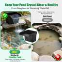 Pond Waterfall Spillway Kit, Pond Waterfall Filter with 980GPH Quiet Pond Pump & Filter Cage, 13 Ft Corrugated Tubing, Filter Media for Outdoor Ponds up to 3,000 Gallons
