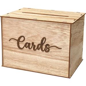 Cregugua Rustic Wooden Card box 12"x 9"x 9" Gift Card Box for Wedding Birthday Baby Shower Graduation Party