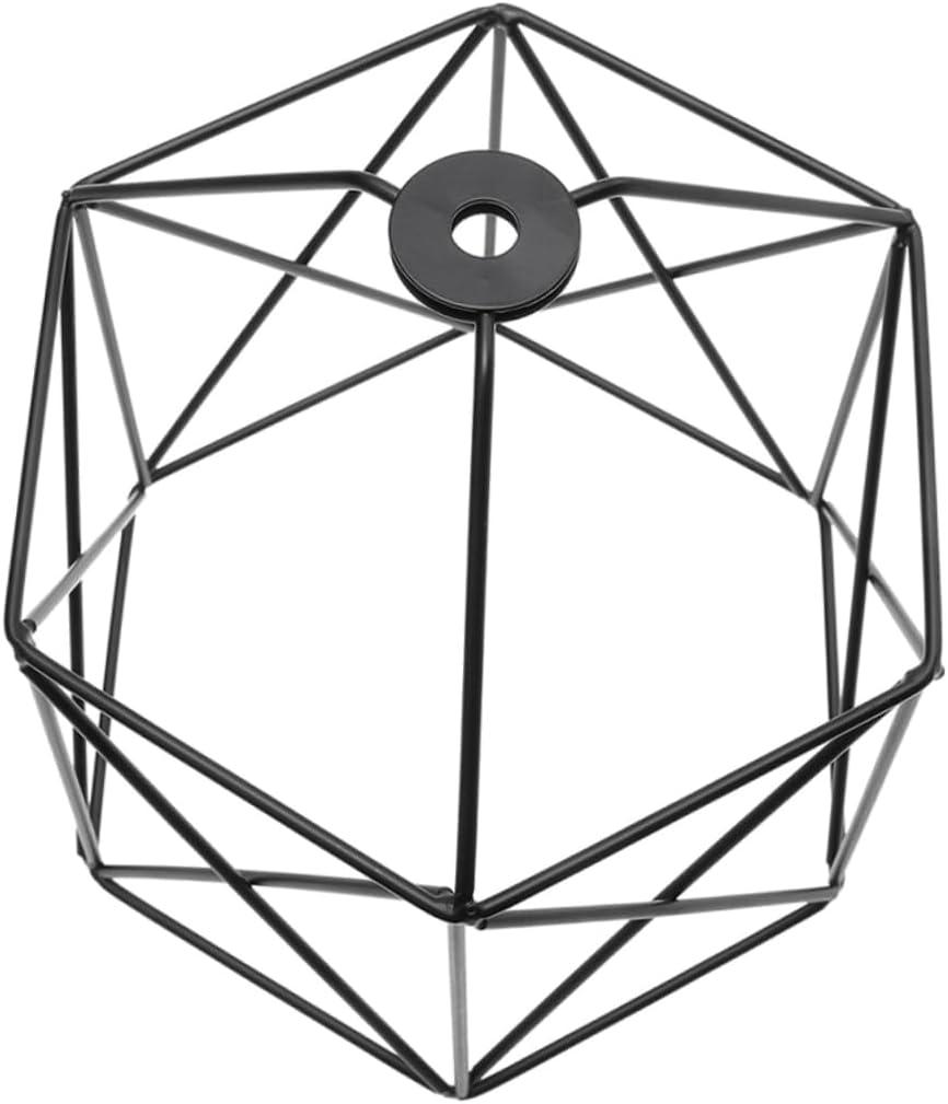 Industrial Metal Bulb Guard Cage Vintage Hexagonal Lampshade for Ceiling and Wall Mount Farmhouse Light Fixture for Dining Room Bedroom and Office Decor