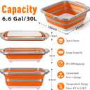 30L Collapsible BBQ Prep Tub with Locking Lid & Cutting Board - Marinade Container Grill Carry System for RV Picnic Tailgate - Portable Wash Basin for Kitchen Camping Sink - Gift for Men Women