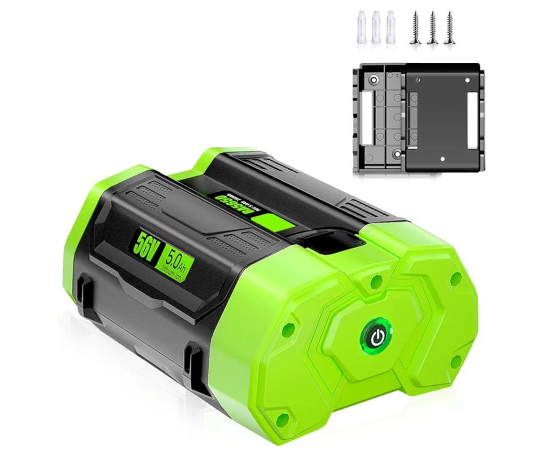 【With Holder & LED Indicator】5.0Ah Replacement Battery for EGO 56V Battery BA2800 BA4200 BA1400 BA5600T, Fit for EGO 56 Volt Battery Power+ Tools ST1502LB STA1500 CS1604 HT2400 LB4800 LB5804 LB6504