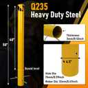 lukar Steel Bollard Post,58’’High 4-1/2’’ OD Safety Bollard