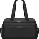 Carry-On Luggage Travel Duffel Personal Item Tote Overnight Weekender Expandable Underseat Bag with Adjustable Strap, Black