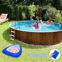 2 x Nattork Inflatable Foot Bath Basin for Pool Entry, Foldable Foot Wash Tub for Above Ground Swimming Pools, Hot Tubs, and Outdoor Spas, Lightweight Foot Cleaning Basin for Pool Ladder Hygiene Shark