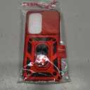 Janmitta Compatible with Samsung Galaxy S26 Case Built in Slide Camera Lens Cover+Screen Protector+Finger Ring Holder Kickstand,Heavy Duty Shockproof Full Body Phone Cover,2026 Red