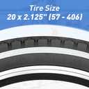 20"/24"/26" x 2.125" Folding Replacement Bike Tires for Beach Cruiser BikeBicycle Tires for Commuter BikesWhite Wall1/2Tires & 1/2 Tubes & 2 Levers