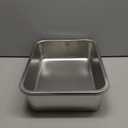 Kirecoo Stainless Steel Cat Litter Box, Small Metal High Sided Cat Pan Box, Indoor Litter Tray, Non Stick, No Smell, Easy to Clean, Pet Toilet Supplies for Cats (15.6 L x 11.6 W x 3.9 H)