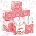 Bencailor 11 Pack Fall Facial Tissues Cube Boxes Hello Fall Pumpkin Facial Tissues Boxes 600 Sheets 3 Ply Thanksgiving Square Tissue Cover for Home Car Accessories(Pink)