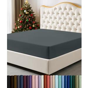 Utopia Bedding Queen Fitted Sheet - Bottom Sheet - Deep Pocket - Soft Microfiber - Shrinkage and Fade Resistant - Easy Care -1 Fitted Sheet Only (Grey) Queen