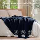 100% Cotton Cable Knit Throw Blanket, Lightweight Soft Knit Blanket for Sofa Couch Bed, Breathable All-Season Throw, Cozy Decorative Blanket, 50 x 60 Inch,Navy