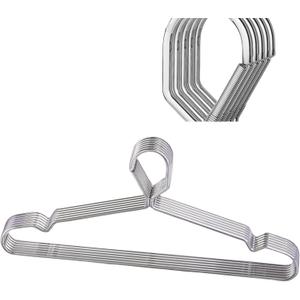 10 Pack 16.5 Wire Hanger 4mm Lockable Hangers Stainless Steel Slim Thin Heavy Duty Windproof Close Hook Metal Space Saving Clothes Hotel Hangers Silver