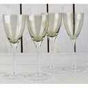 Table Tops Gallery Harvest Green Waves Wine Glass Set