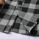 SANGTREE Boys and Mens Flannel Shirts Long Sleeve Button Down Plaid Shirts with Corduroy Collar (S)