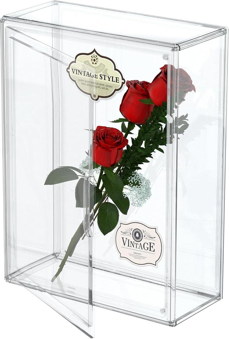 BOHOIDEE 10 x 14 Shadow Box Frame Display Case with Magnetic Door, Clear Acrylic Shadow Memory Box Frame for Flower Baby Pet Wedding Photo(1, Medium-Clear)