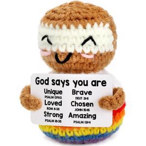 Jesus Plush Doll Birthday Graduation Gifts for Kids Toddler Boys Girls, Christian Religious Catholic Faith Based Gifts for Children Daughter Son Women Men Her Him, God Says You Are Toys Crochet Jesus