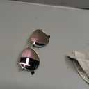 TJUTR Tangle Free Aviator Sunglasses for Women Men, Polarized UV400 Protection Trendy Shades, No-Snag Metal Frame Glasses (A1 Gold/Pink)