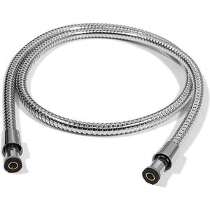 MakeFit 59 Inch Stainless Steel Shower Head Hose with Brass Nuts, Universal Replacement, Silver