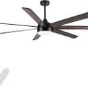 72-Inch Farmhouse Ceiling Fan with Plywood Blades, Adjustable Light Colors, and 6-Speed Control