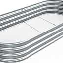 MOFEEZ Galvanized Raised Garden Bed Kit, 7x3x1 Ft Galvanized Planter Raised Beds, Oval Large Metal Raised Garden Beds Outdoor for Vegetables, Flowers, Herbs, and Fruits